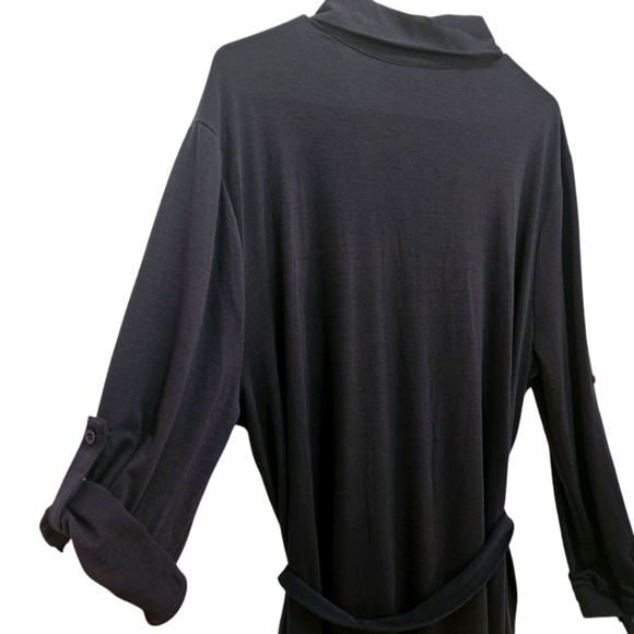 NWT LuLaRoe Ellie Shirt Dress Navy Button Front Pockets Stylish Career Size XL - Picture 3 of 6